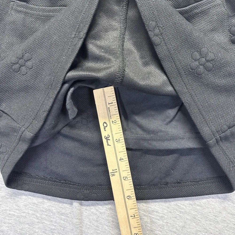 Nanette Lepore Mini Skirt Girls 8 Black Textured Flower Summer Wear Button Front
